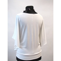 Bluzeczka Diana z pięknymi falbaniastymi rękawami - ecru